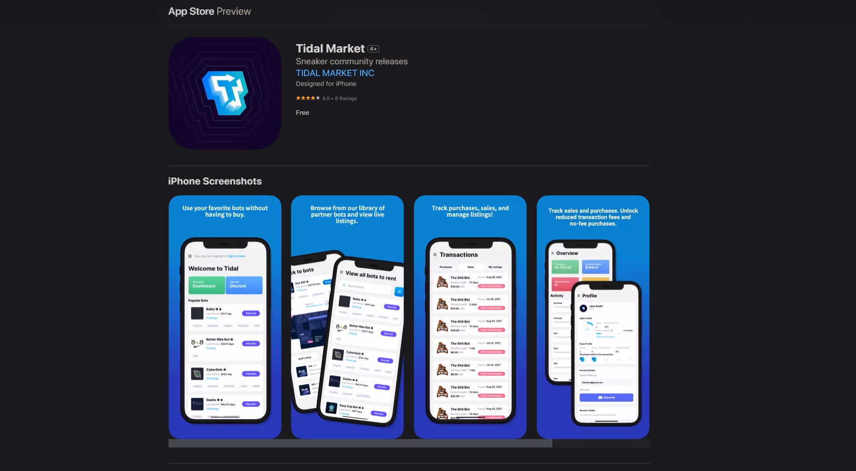 Tidal Market iOS